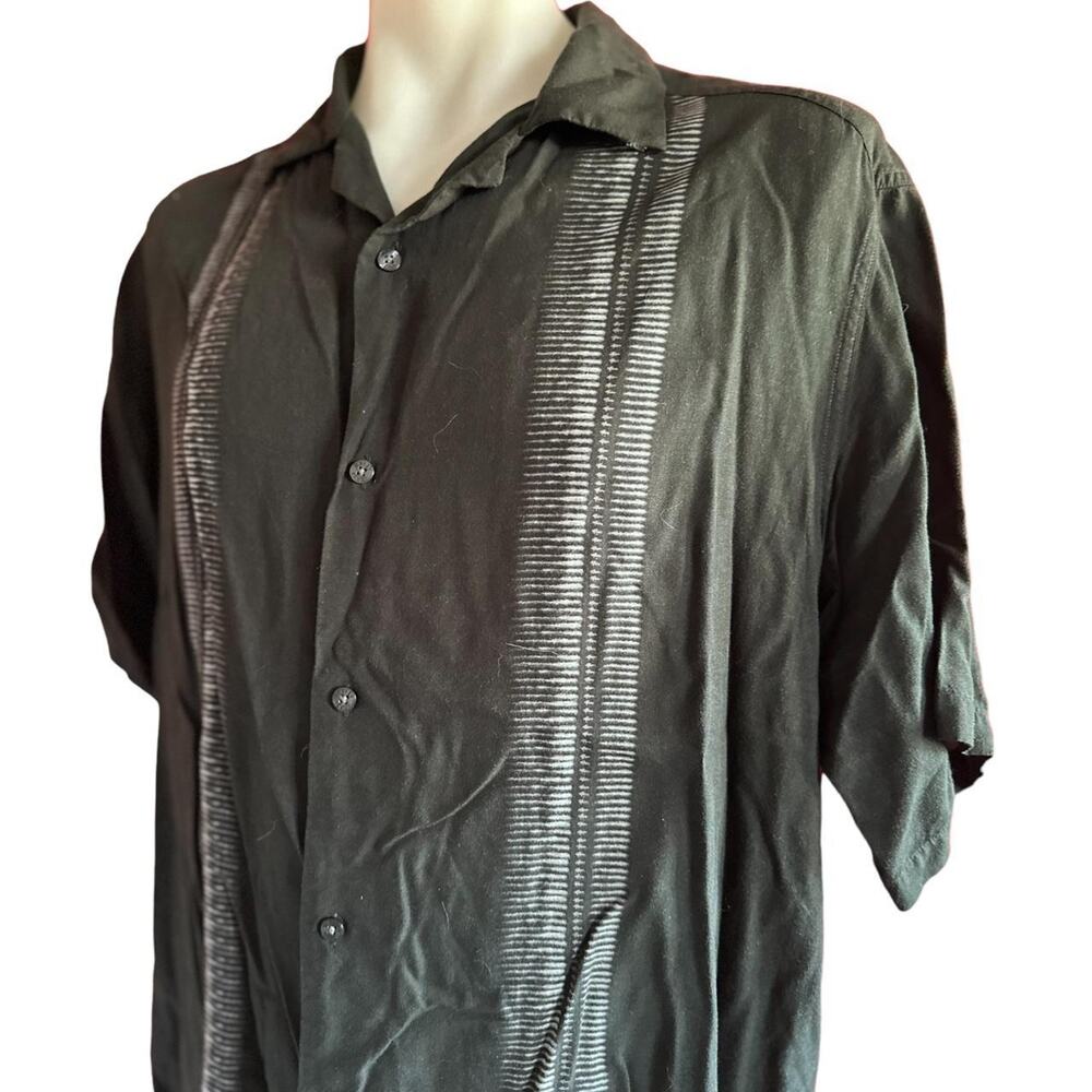 Vintage Shirt Mens XL Black Button Down 90s Retro Classic Bowling Rockabilly - Picture 6 of 8